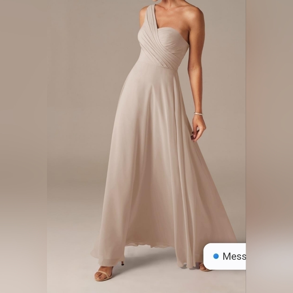 AW ETHEL DRESS  SZ. 10 Biscotti Bridesmaid One Shoulder